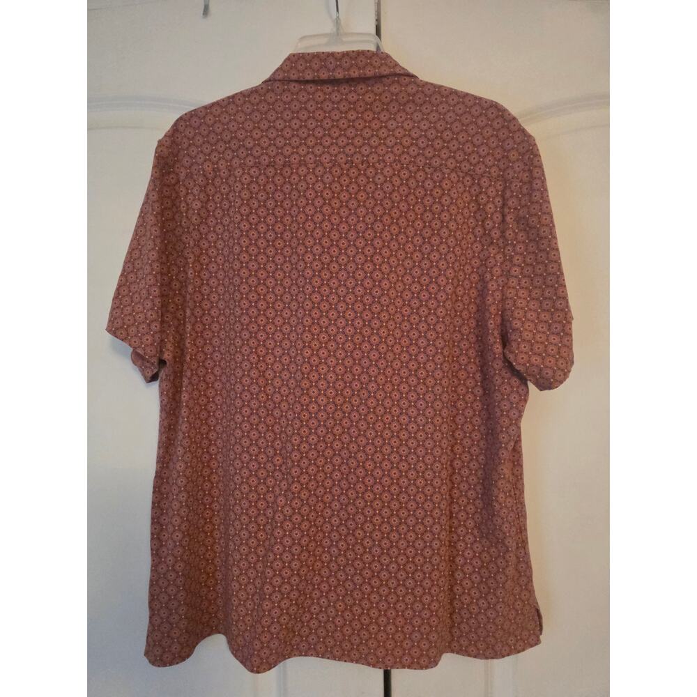 Fair Harbor Salmon Printed Short Sleeve Button Down Shirt XL Organic Cotton - Picture 5 of 5